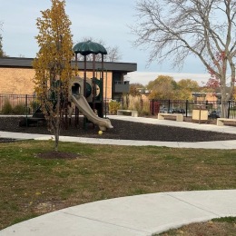 a park with a playground